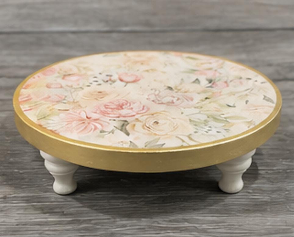 Shabby Chic Gold Leaf Trim Riser: 7.75"