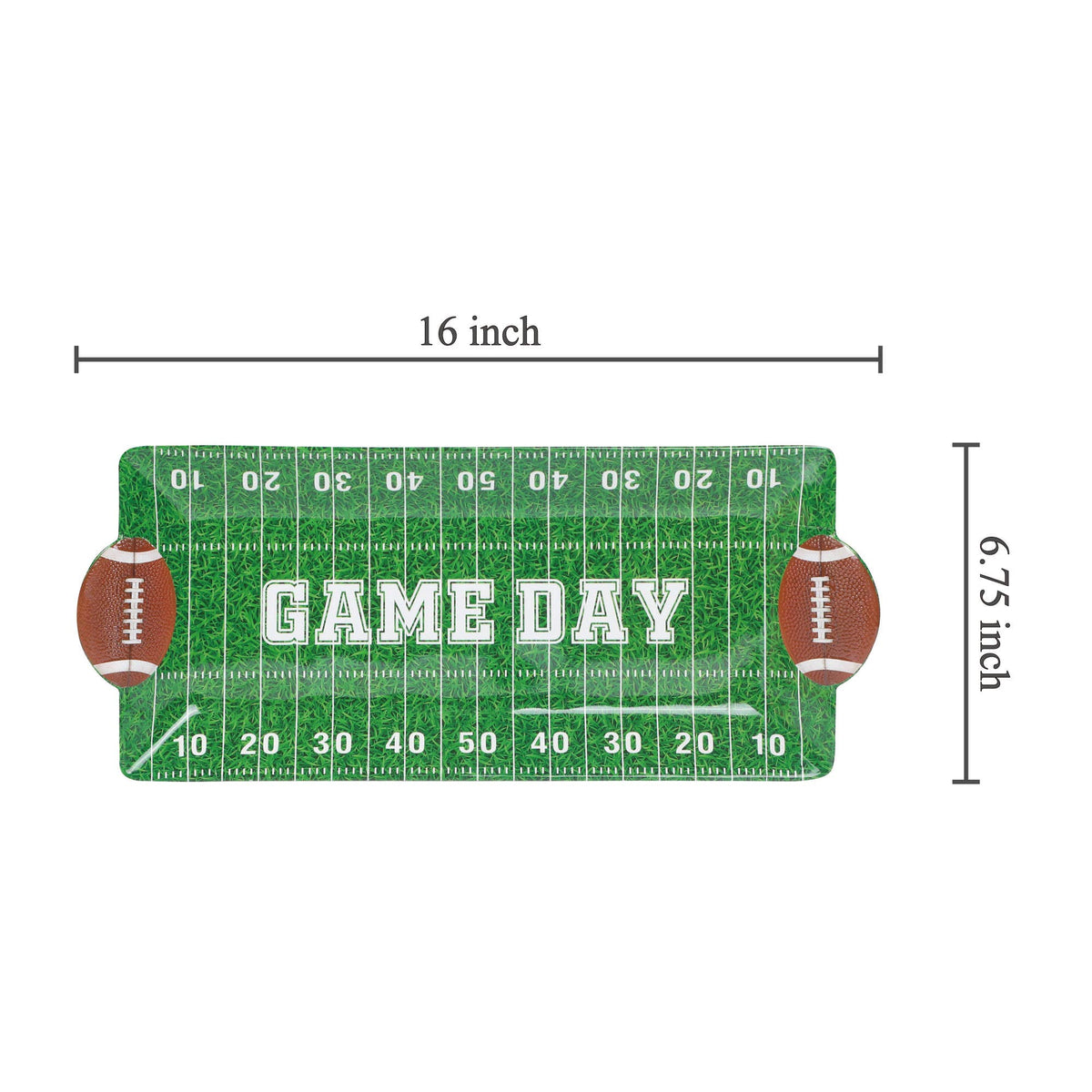 Football-Themed 16" Melamine Rectangle Tray
