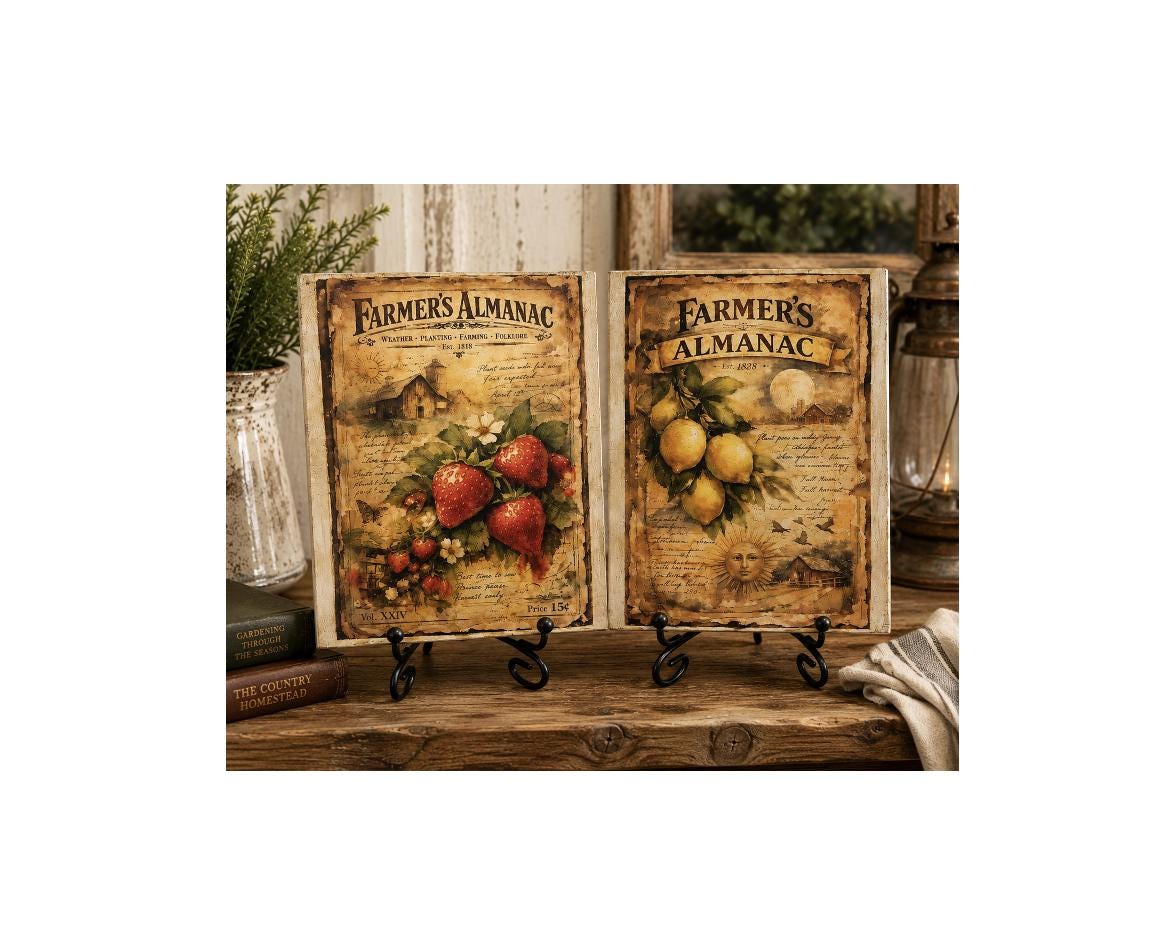 Farmer's Strawberry & Lemon Almanac: 6"x8" each