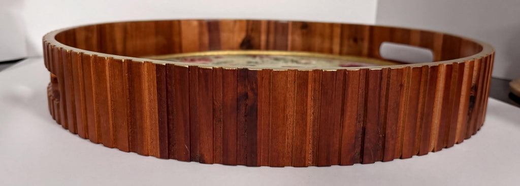 Large Round Floral Tray: 17.75"; 2.5" height