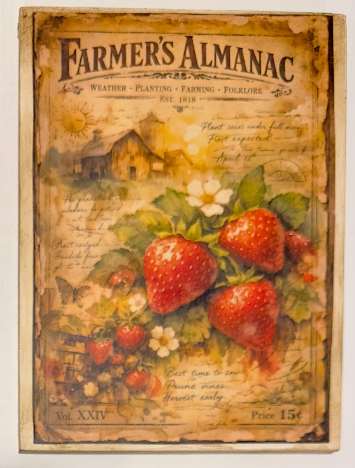 Farmhouse Fruit Wall Art | Strawberry Lemon Panels 6x8 Inch Decor by Mikela Lindel Home