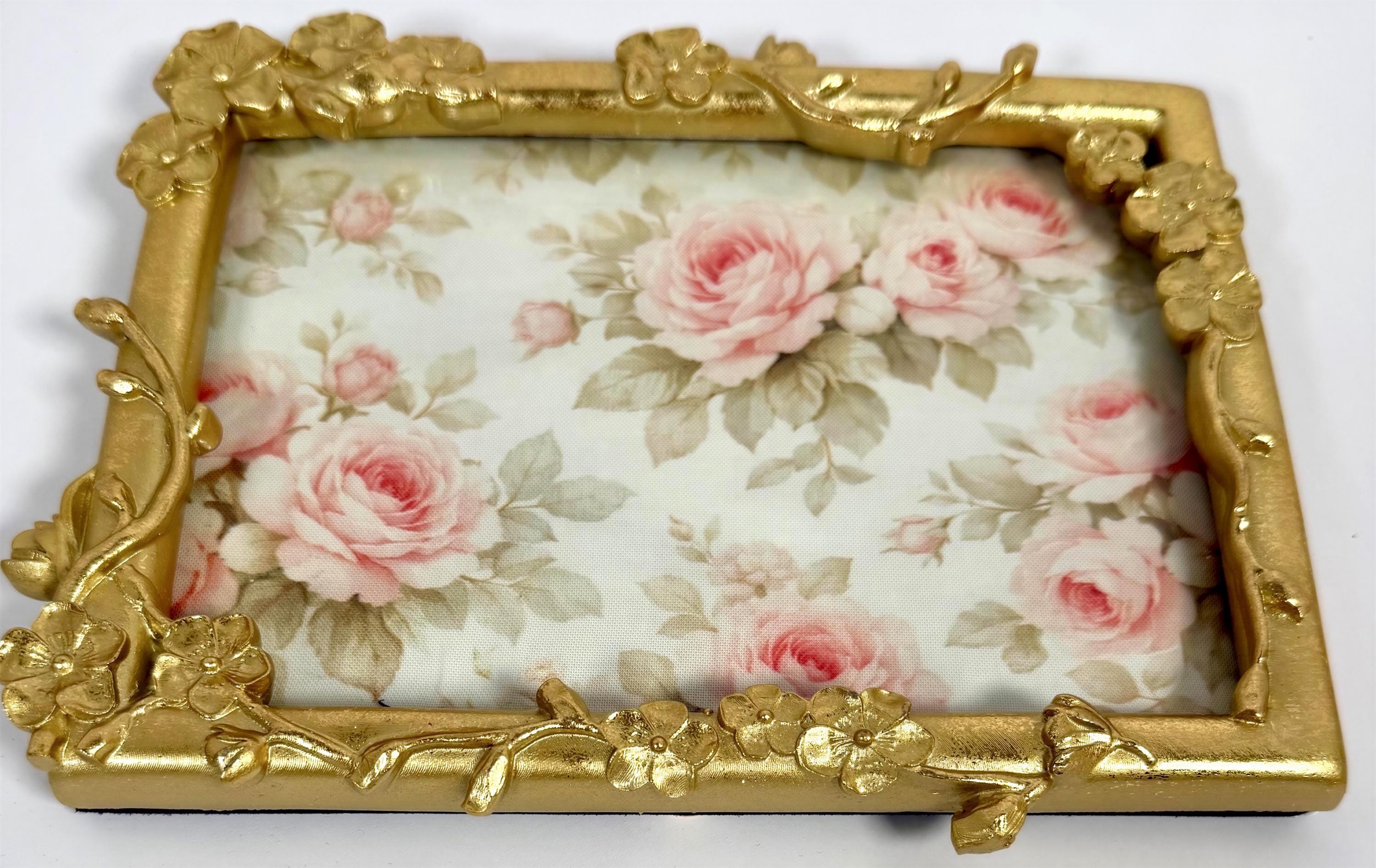 Petite Floral Jewelry Tray: 7.5"x6"