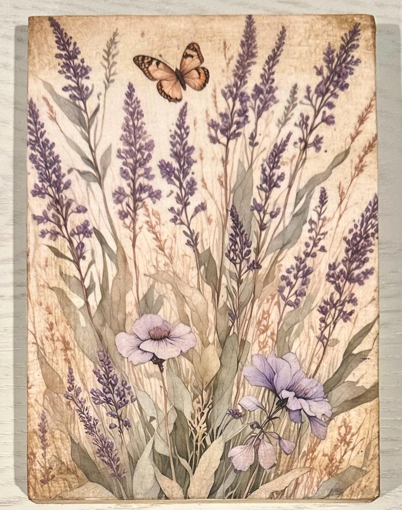 Lavender and Butterfly: 5"x7"