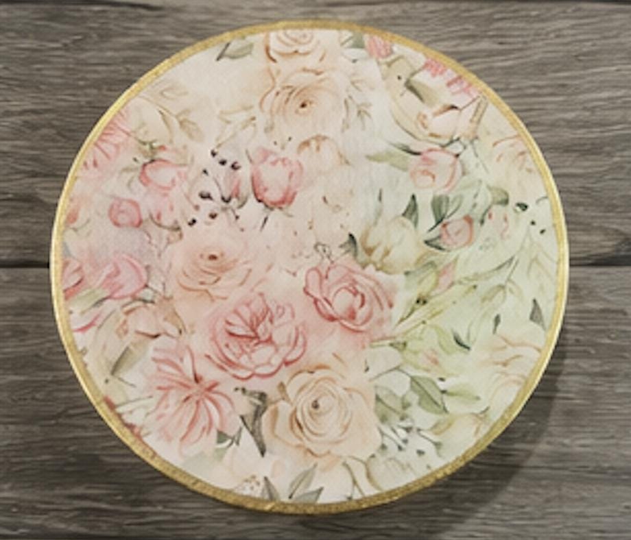 Shabby Chic Gold Leaf Trim Riser: 7.75"
