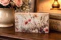 Rustic Floral Wood Block, Pink Poppy Wildflowers, 5x3 Home by Mikela Lindel Home