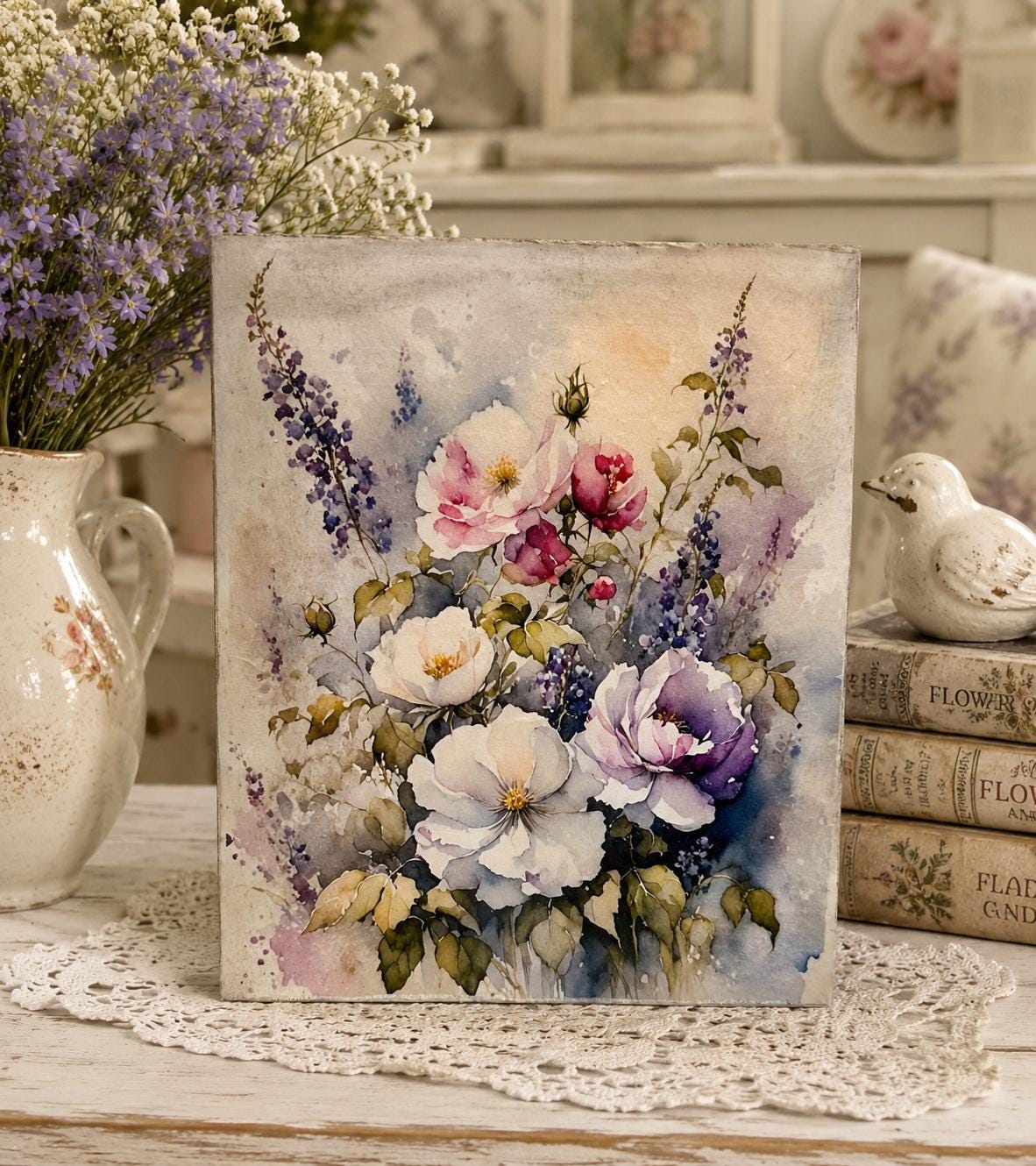 Watercolor Flowers: 8"x10"