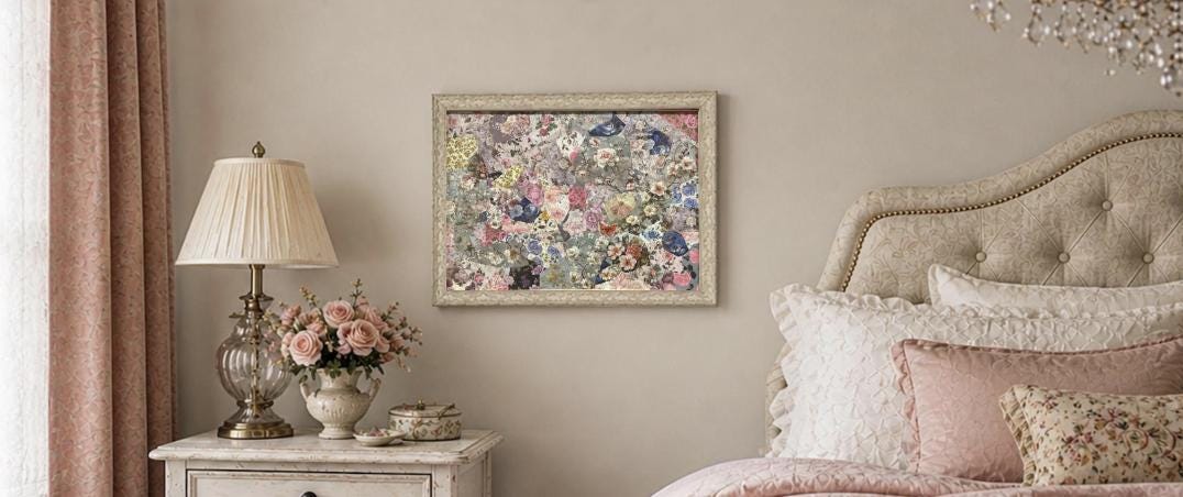 Roses And Butterfly: Framed Wall Art, 24 x18"