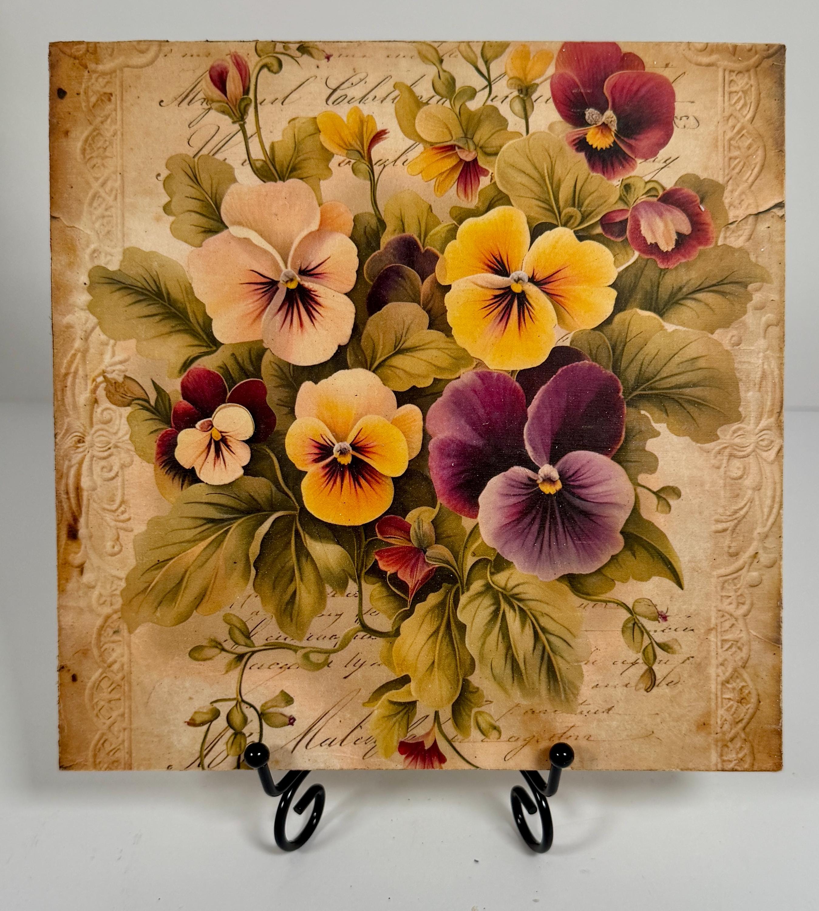 Pansies: 8"x8"