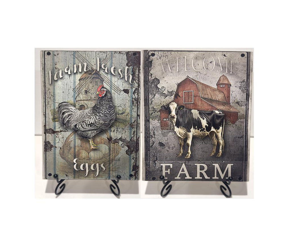 Farm Fresh Eggs & Farm: 6"x8" each
