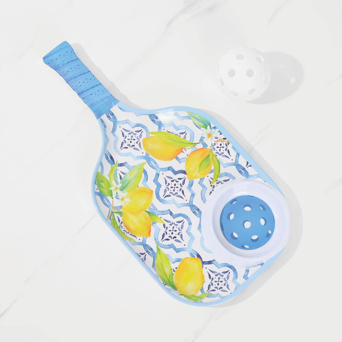 Lemon 15 3/4" Melamine Paddle Chip & Dip Tray