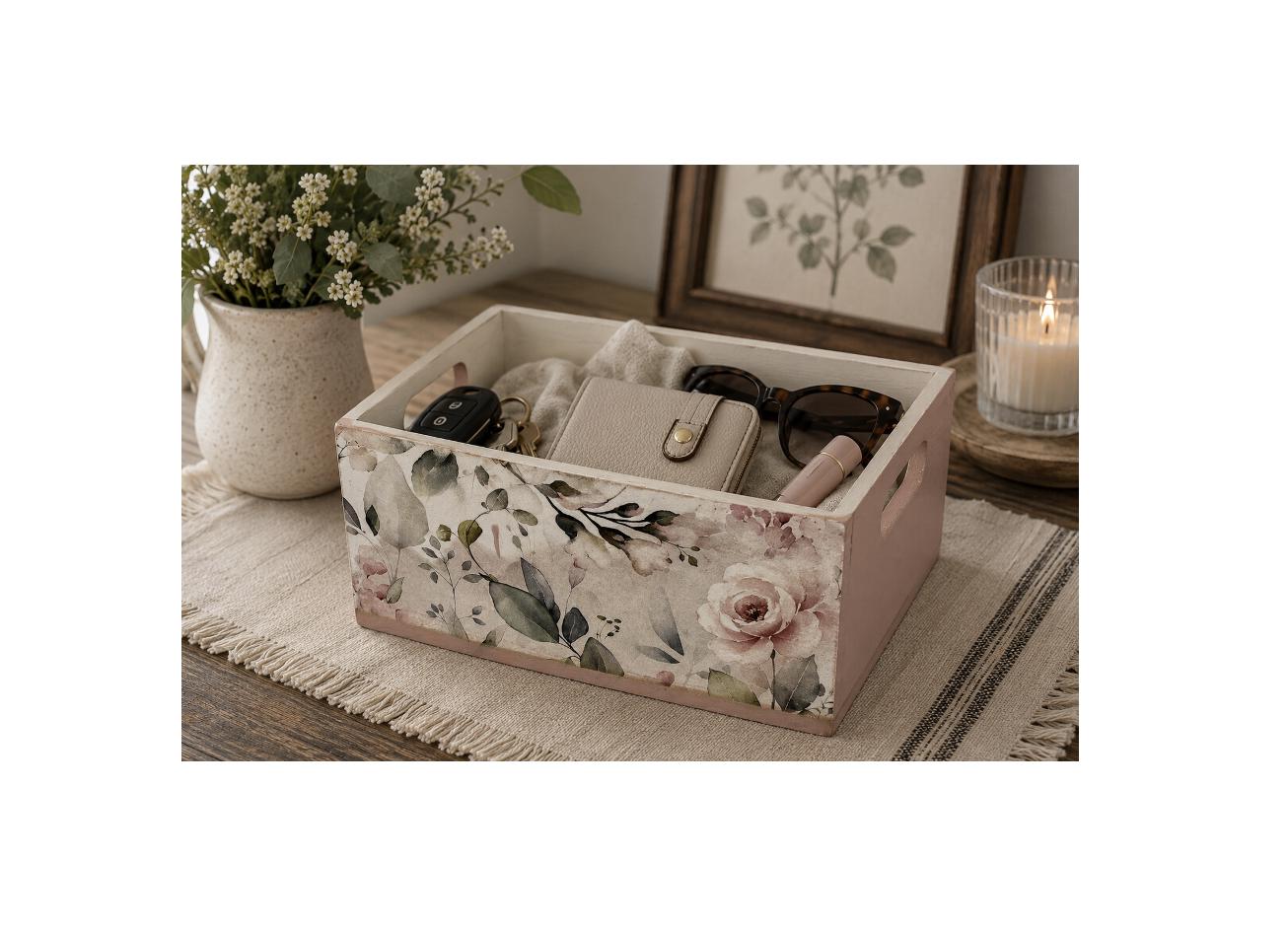 Dusty Rose Box: 8.5"x6.25"x4"