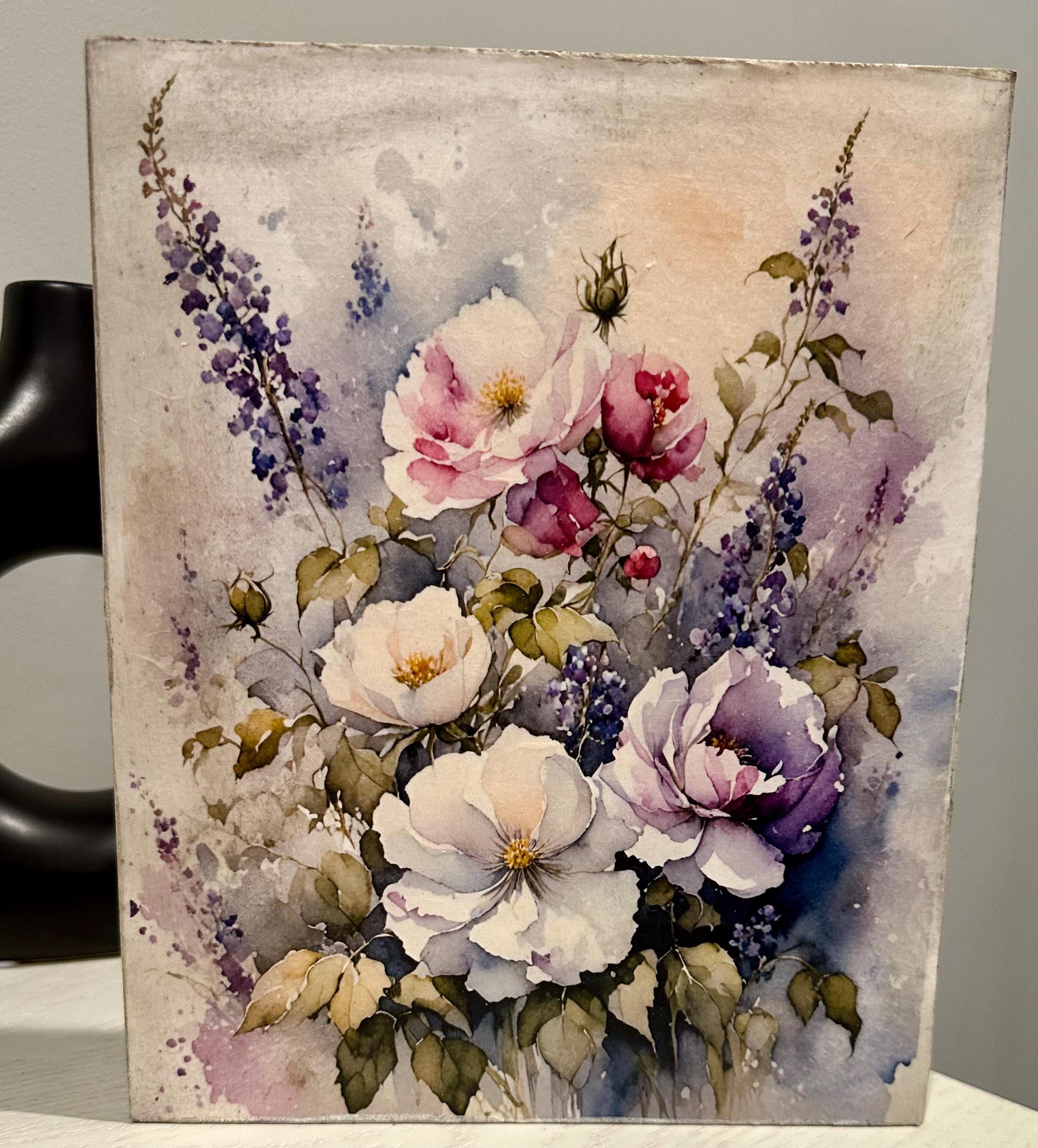 Watercolor Flowers: 8"x10"