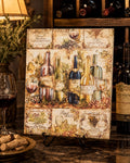 Rustic Wine Wall Art, Vintage Bottles 8X10 Wood Panel Decor Sign by Mikela Lindel Home