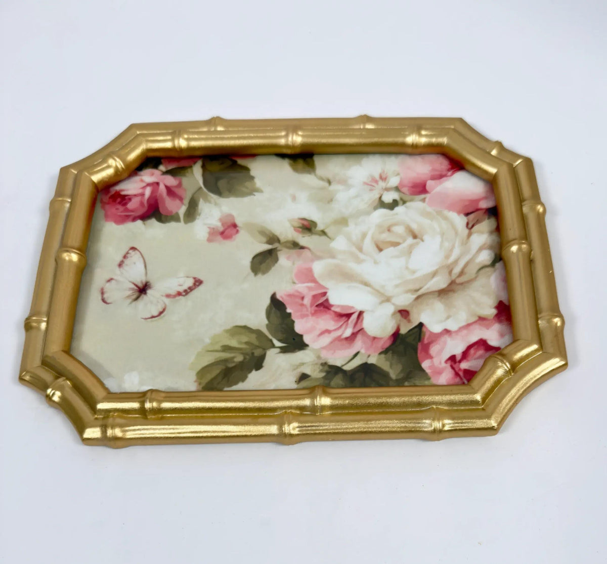 Gold Floral Vanity Tray, Scalloped Rose Frame, 8 X 6.25 In, Decor