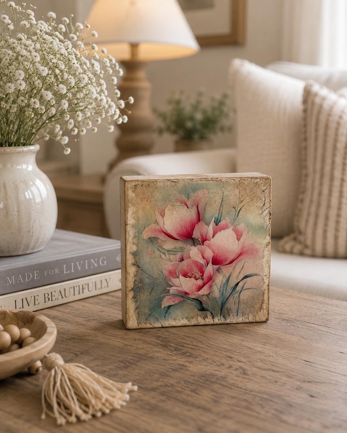 Pink Peony: 4"x4"