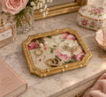 Gold Floral Vanity Tray, Scalloped Rose Frame, 8 X 6.25 In, Decor