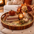 Large Round Floral Tray: 17.75"; 2.5" height