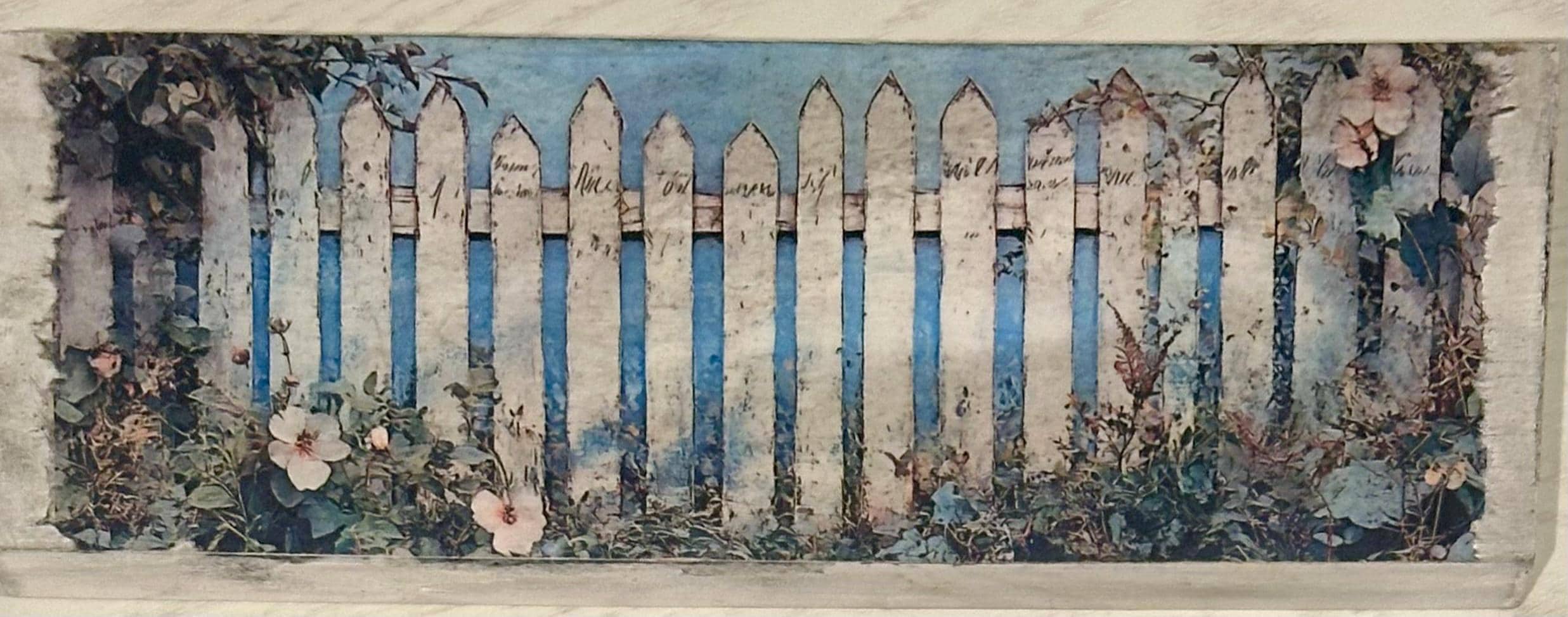 White Picket Fence: 12"x4"
