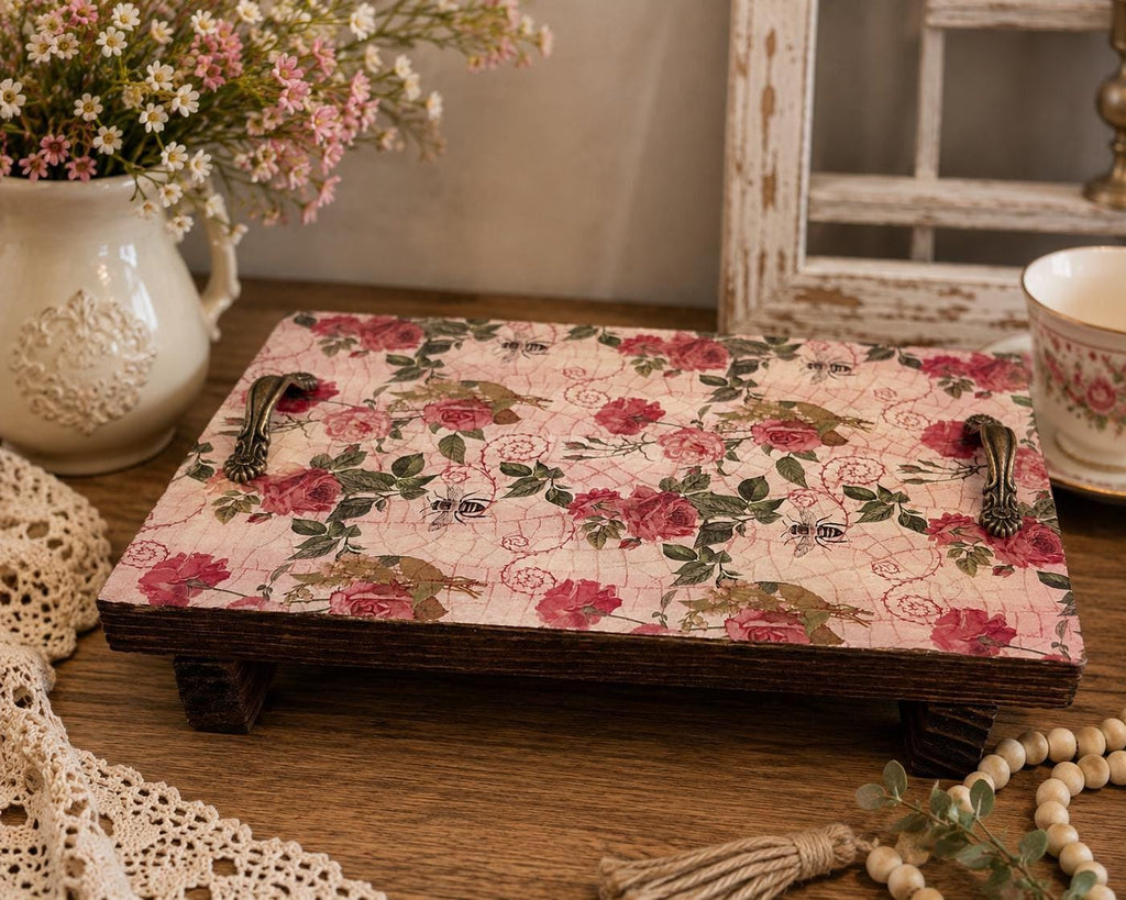 Vintage Rose Riser: 9"x6"