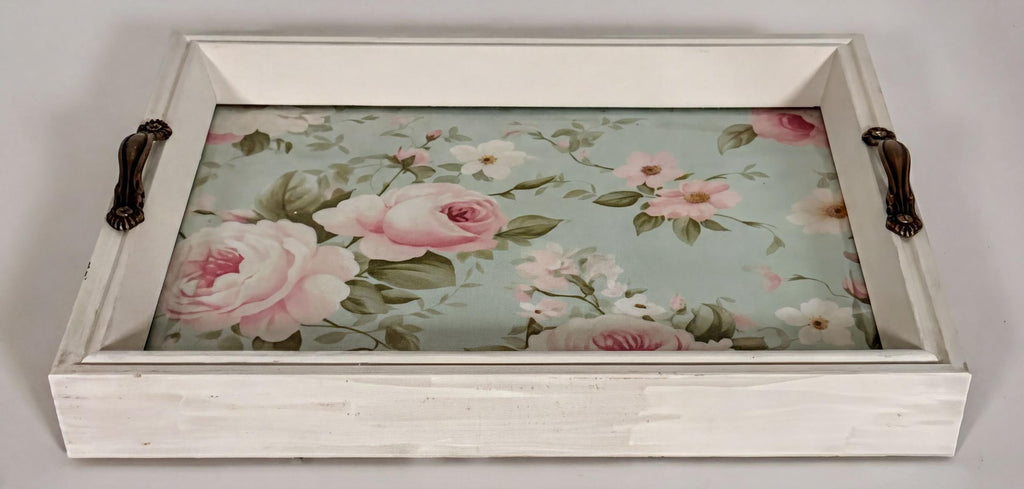 Distressed White Shabby Vanity Tray: 8"x10"