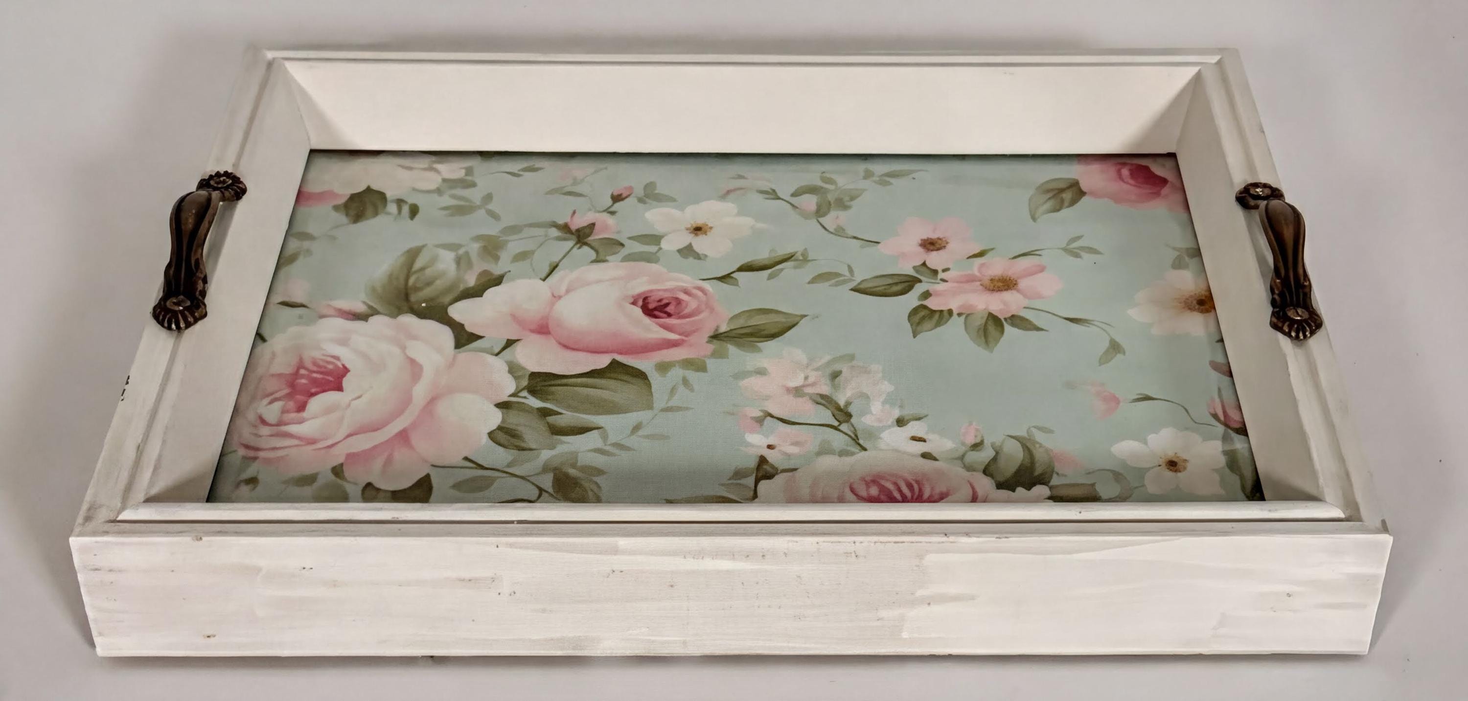 Distressed White Shabby Vanity Tray: 8"x10"
