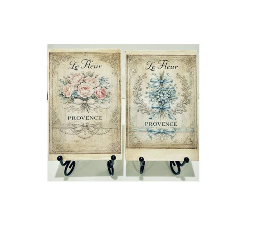 Cottagecore Floral Wood Sign, 4x6 Vintage Botanical Plaque Decor by Mikela Lindel Home
