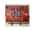 Farmhouse Pig Sign, 6x8 Farm Raised Rustic Wood Wall Plaque Art by Mikela Lindel Home