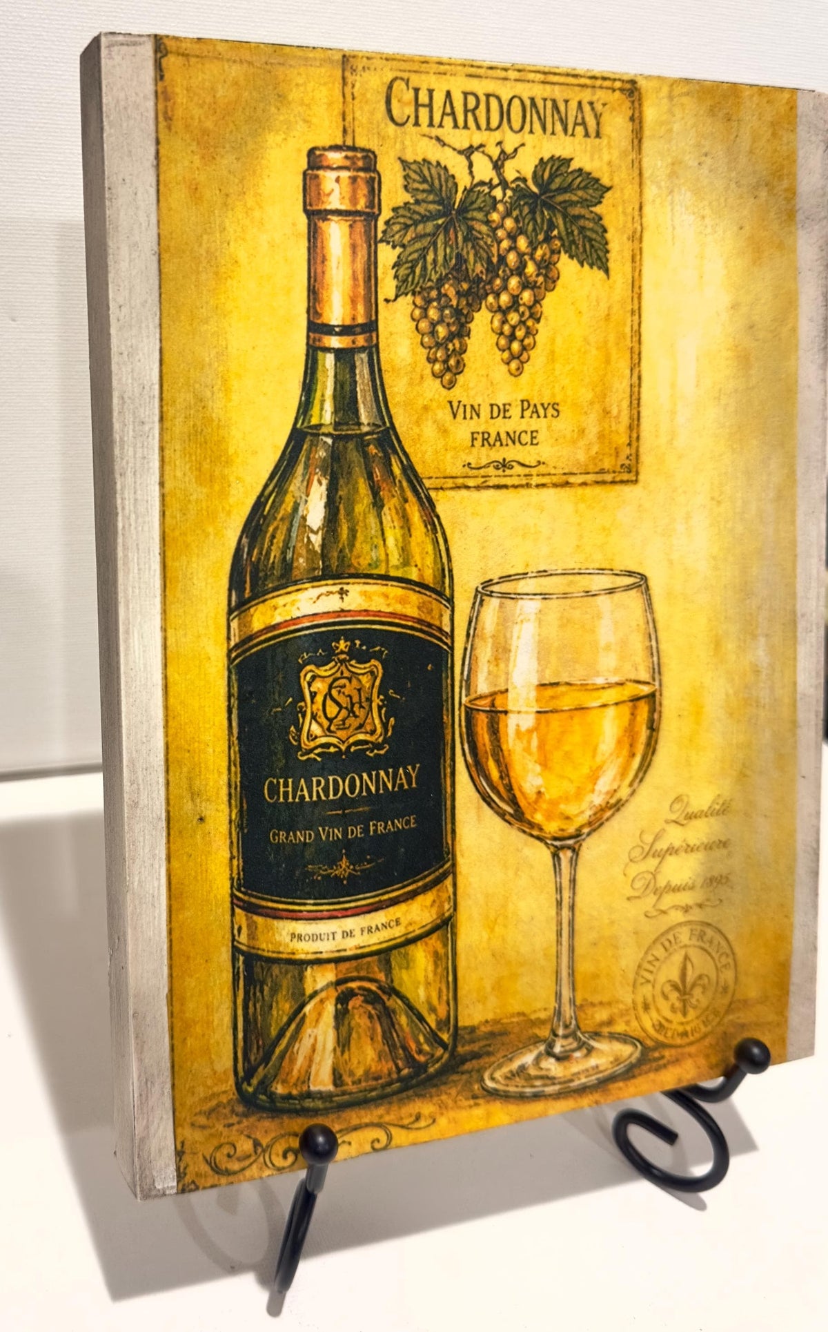Rustic Wine Wall Art, Merlot & Chardonnay, 6 X 8 Inch Panels by Mikela Lindel Home