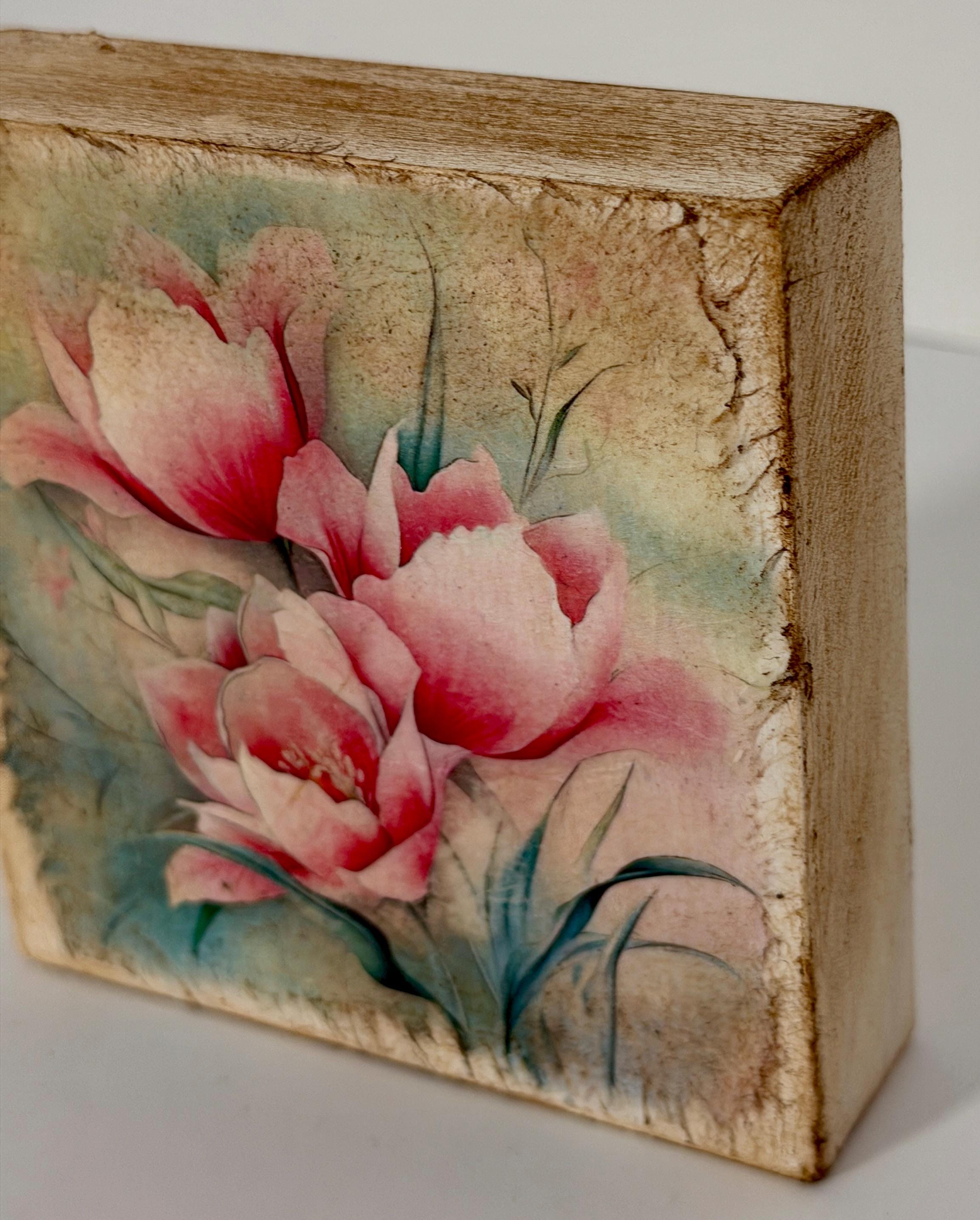 Pink Peony: 4"x4"