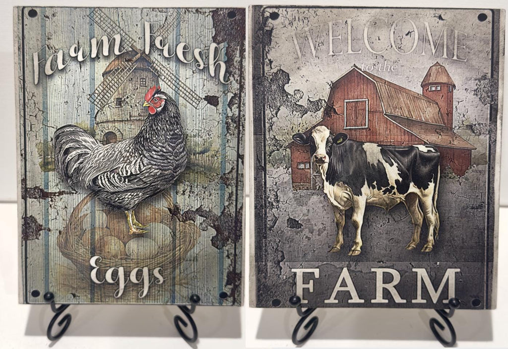 Farm Fresh Eggs & Farm: 6"x8" each