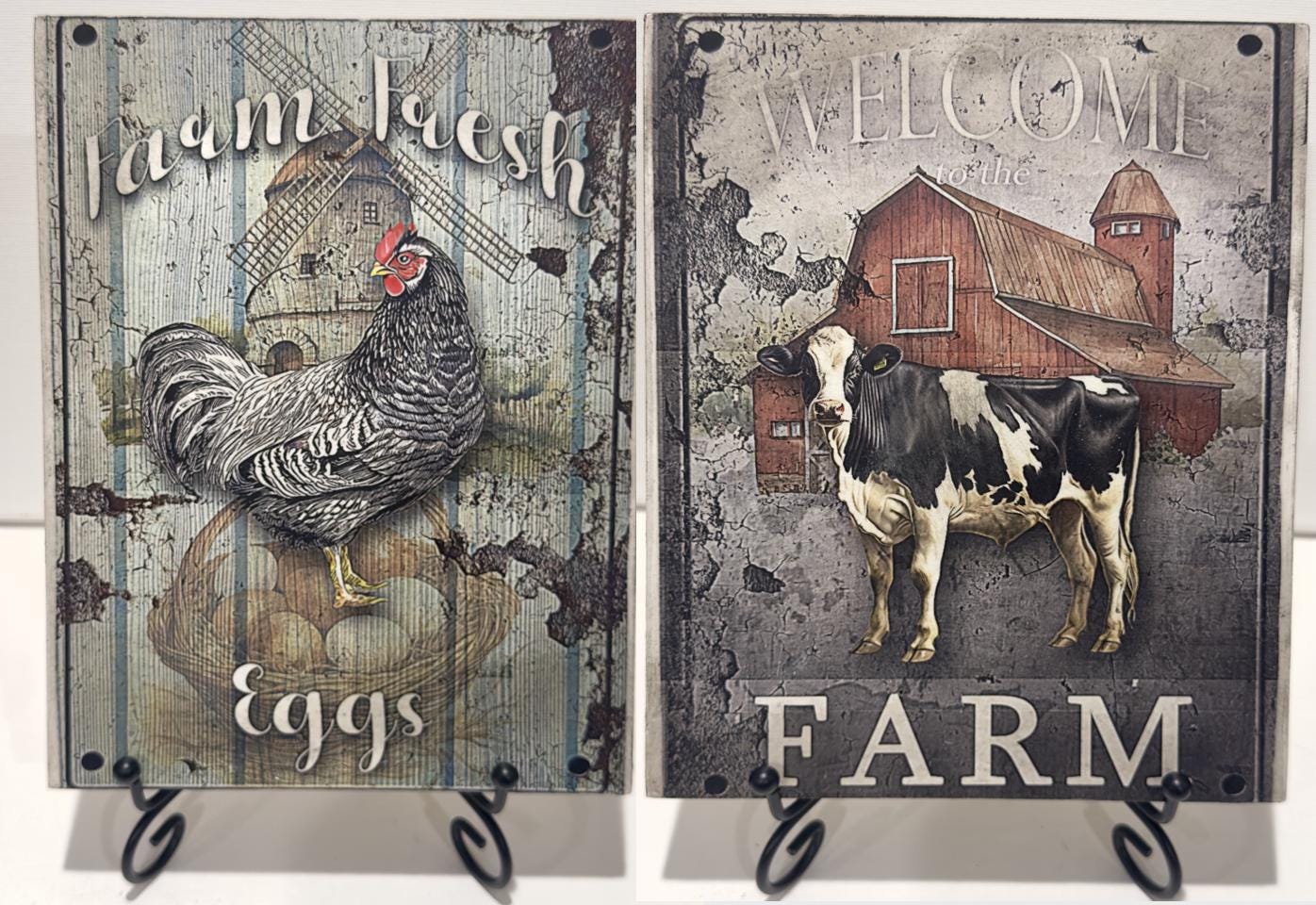Farm Fresh Eggs & Farm: 6"x8" each