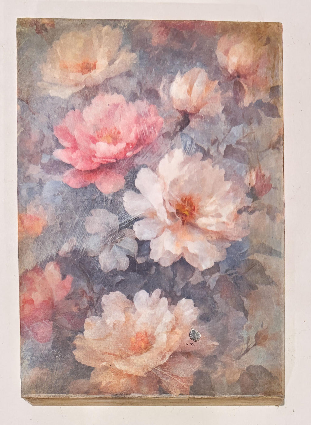 Peony Wood Sign, Dusty Pink, 5x7 Vintage Floral Home Decor by Mikela Lindel Home