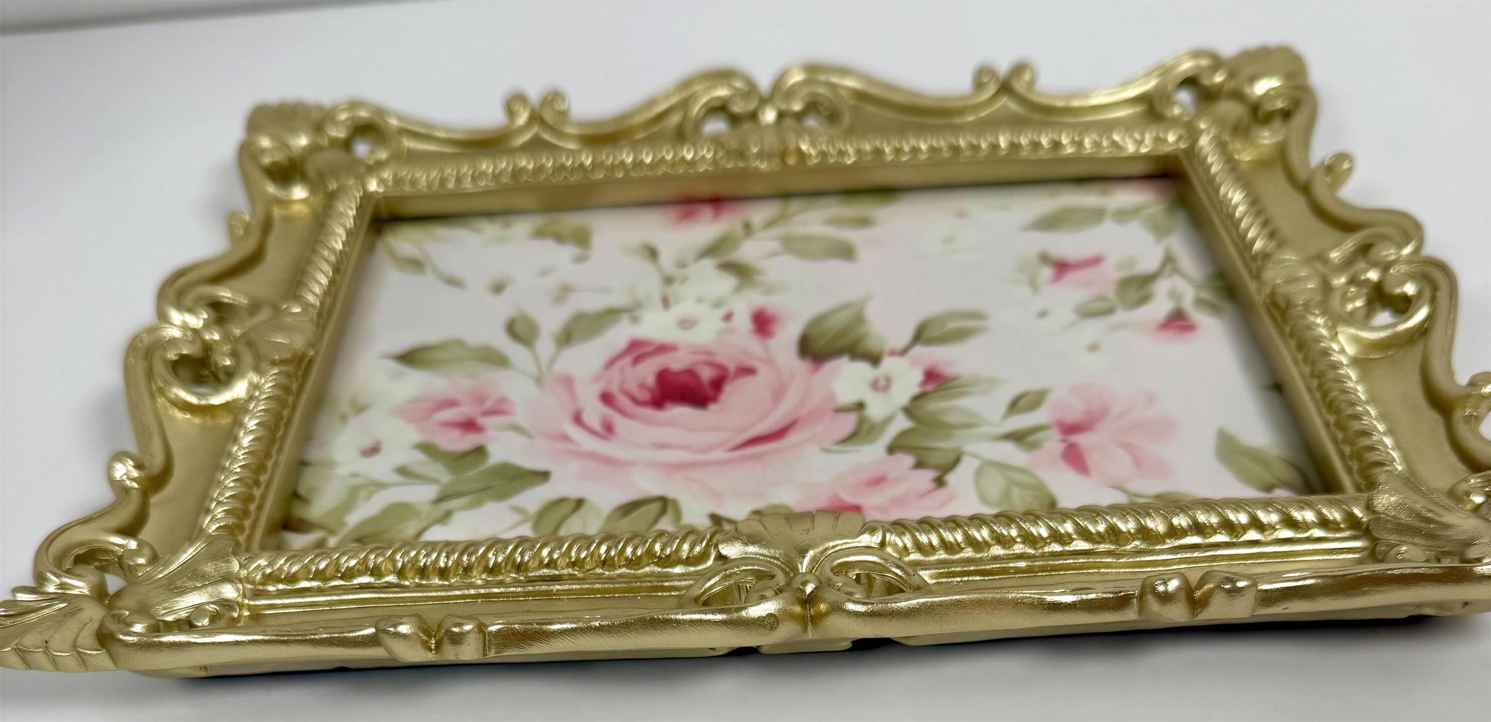 Laura AshleyGold Ornate Tray: 9"x7"