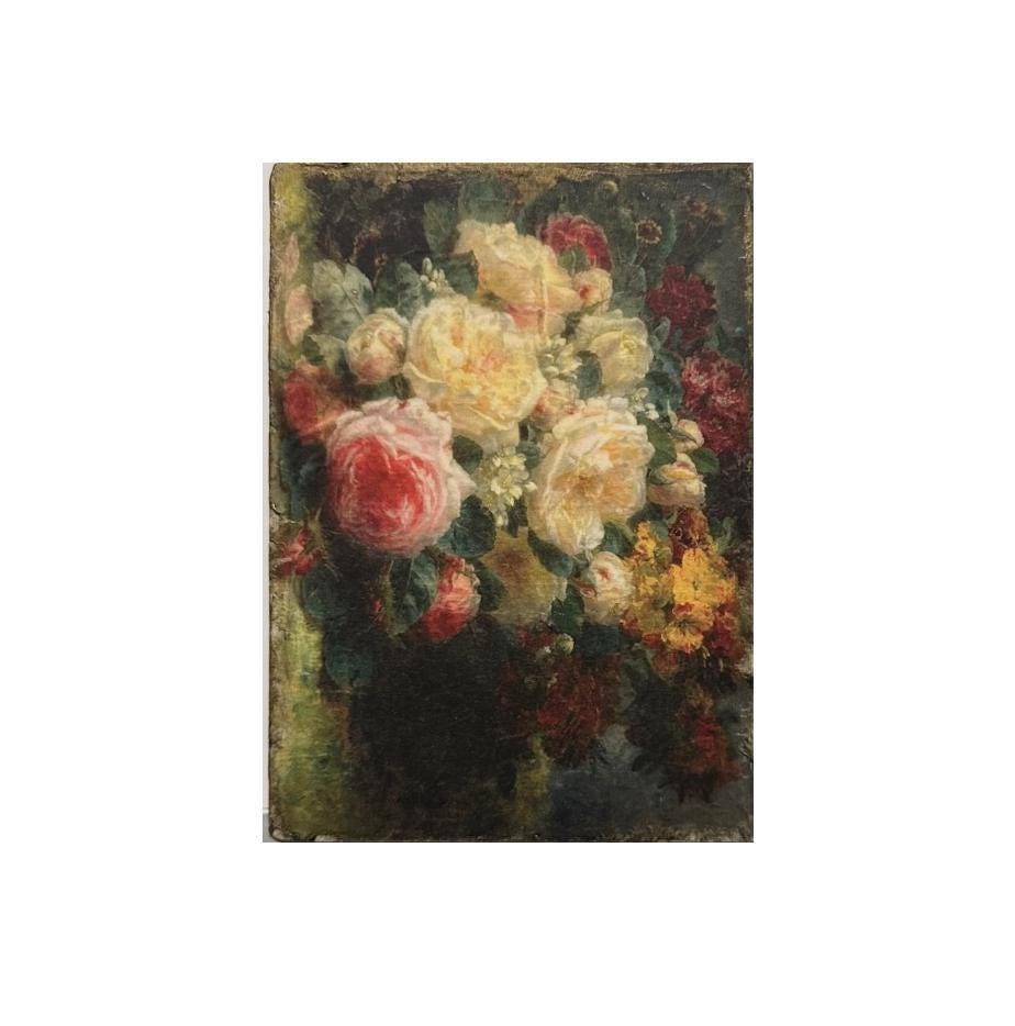 Floral Wood Block Art, Farmhouse Flowers, 5x7 In, Rustic Decor Gift by Mikela Lindel Home