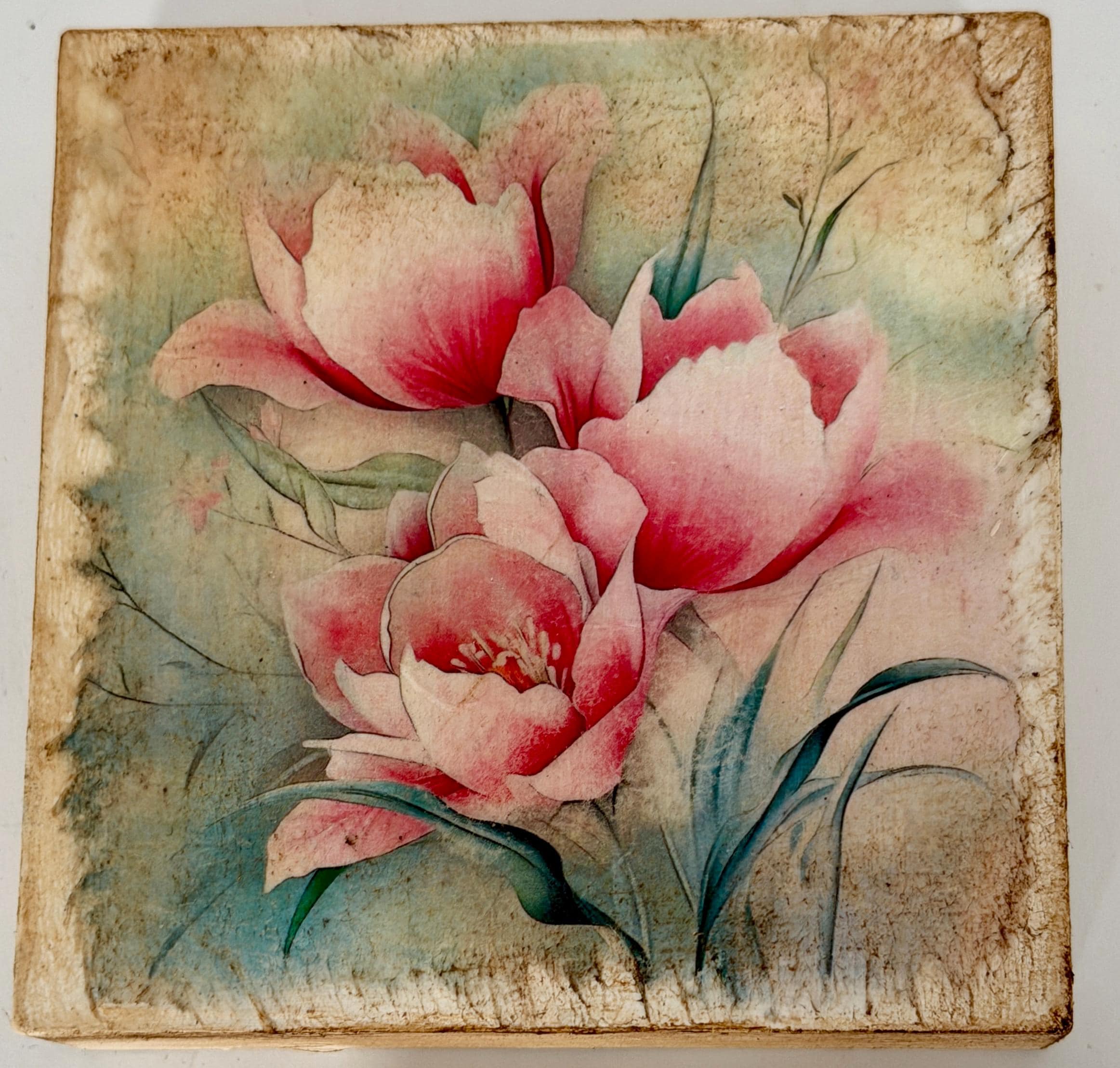 Pink Peony: 4"x4"