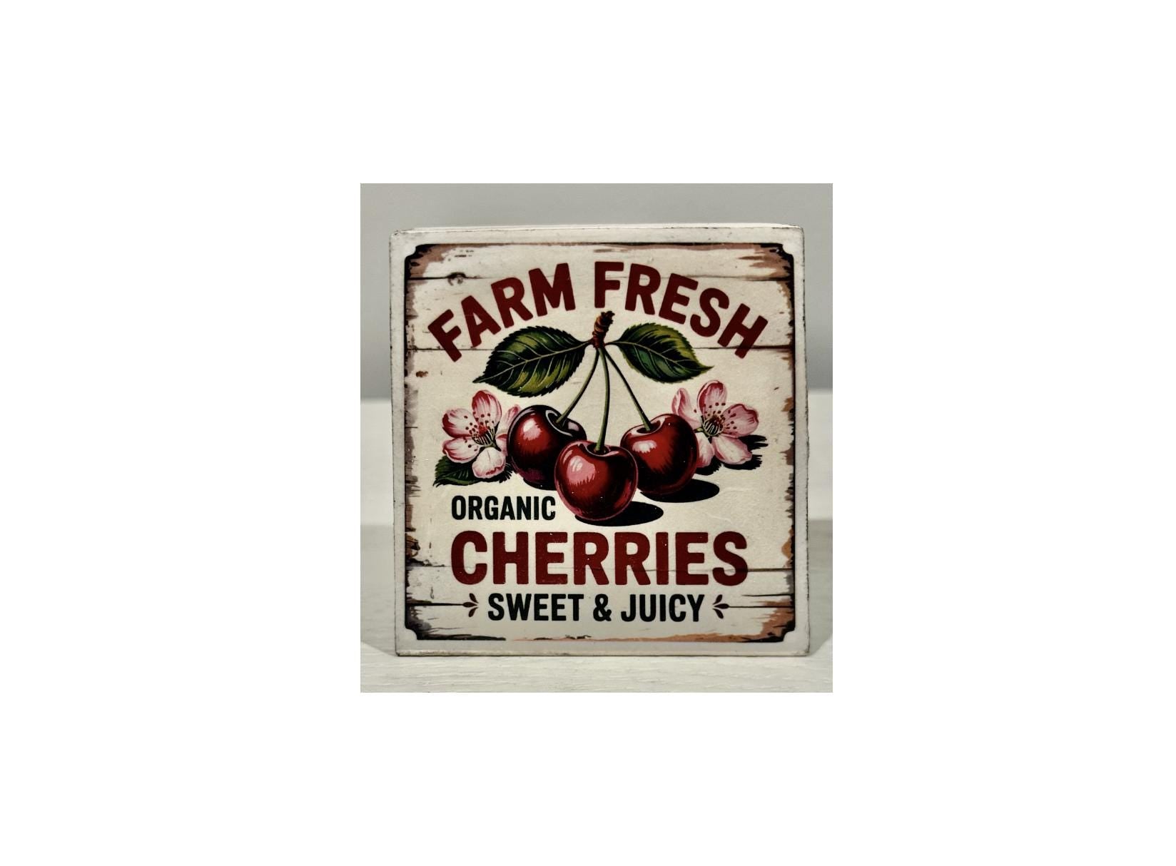 Farm Fresh Cherries: 4"x4"