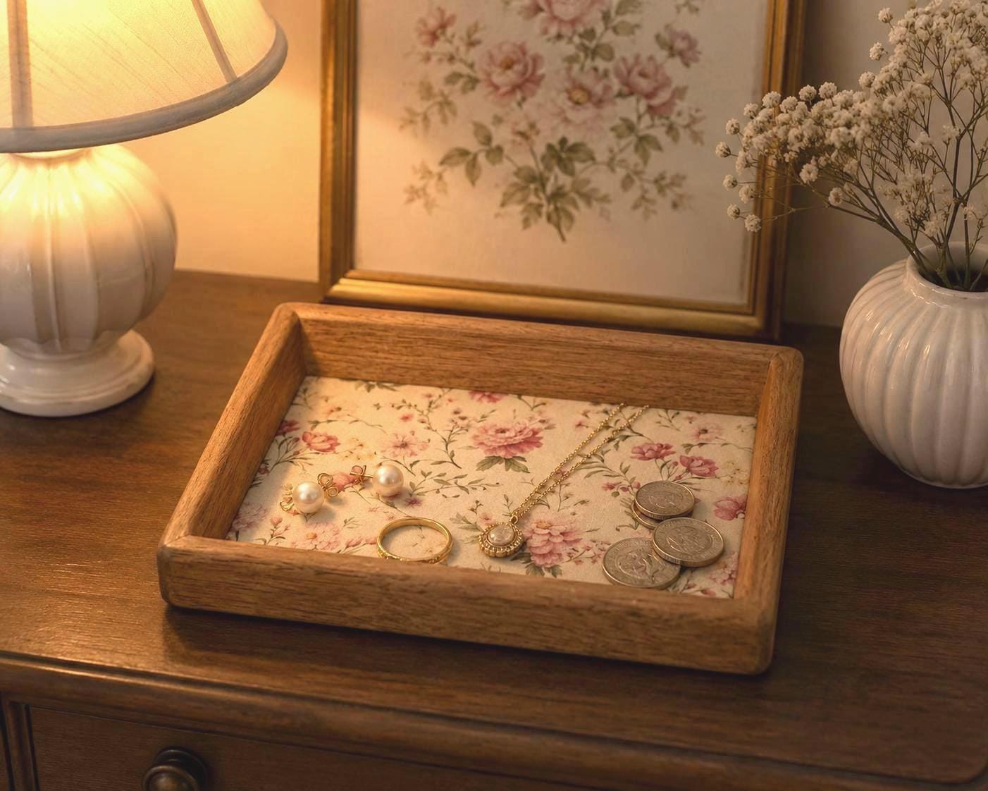 Wildflower Jewelry Tray: 7.5”x5.75”