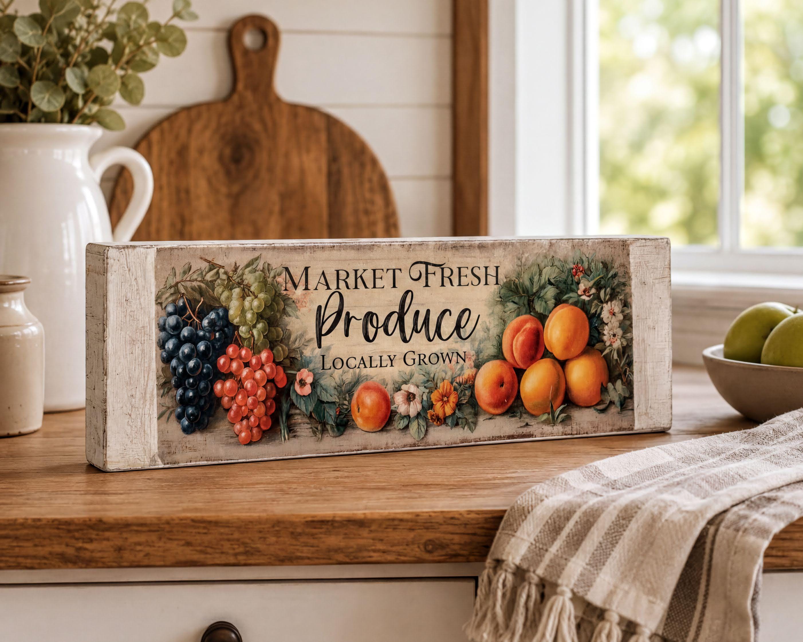Market Fresh Produce: 12"x4"