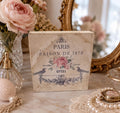 Vintage Floral Wood Block, Parisian Songbirds, 4" X 4" Decor by Mikela Lindel Home