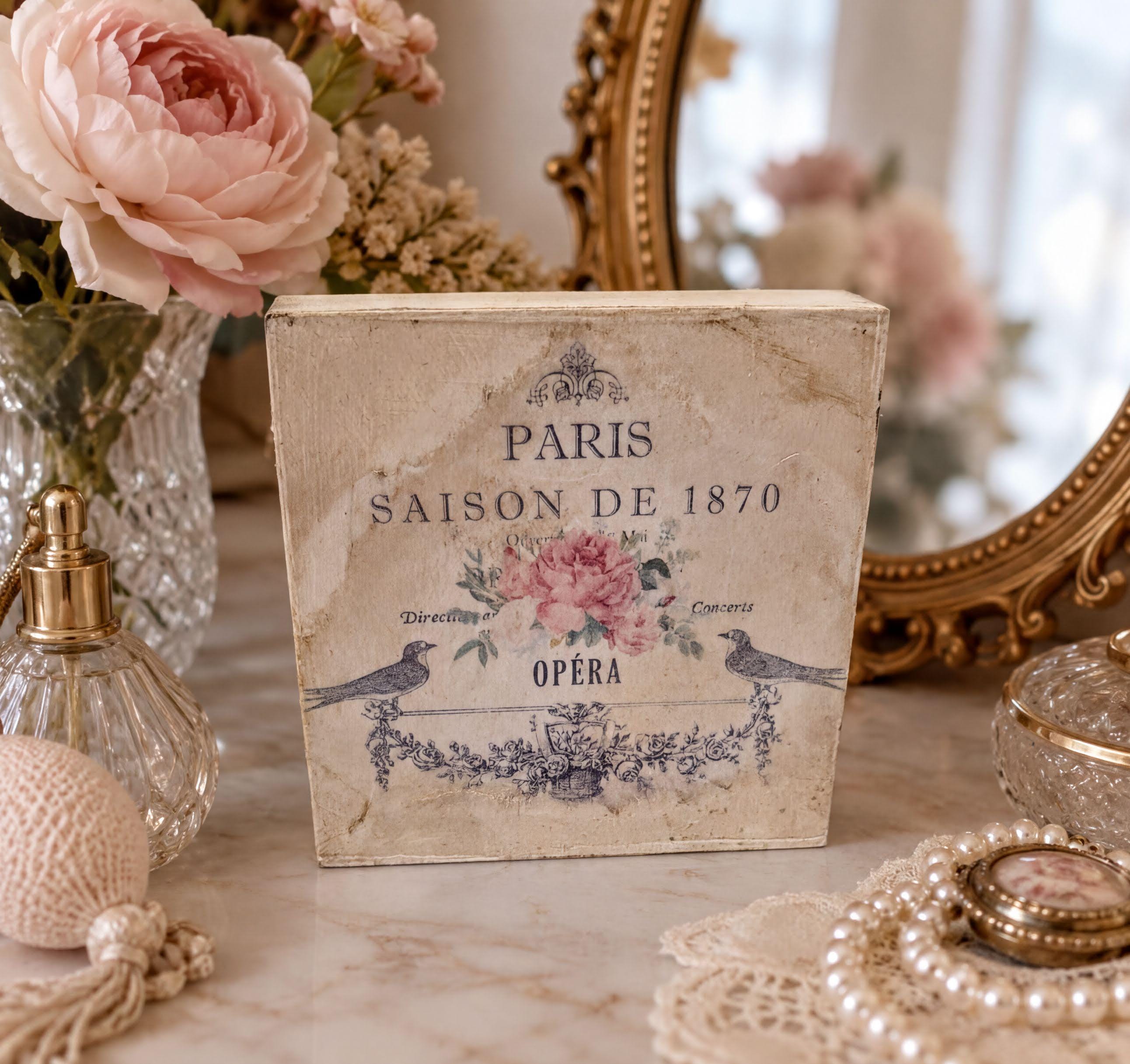 Parisian Floral & Songbirds: 4"x4"