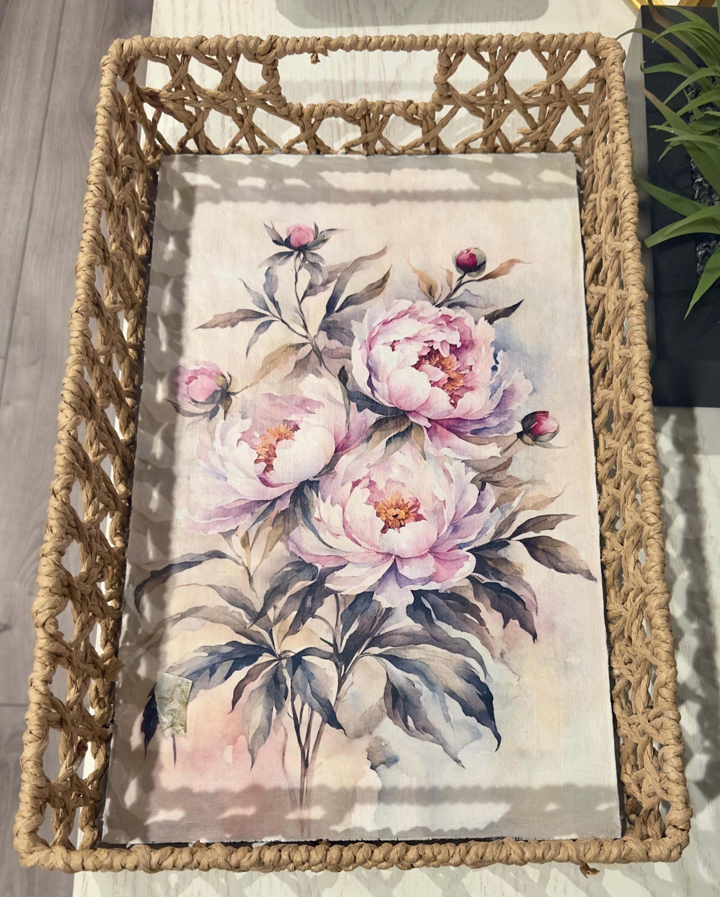 Peony Basket Tray: 9"x15"