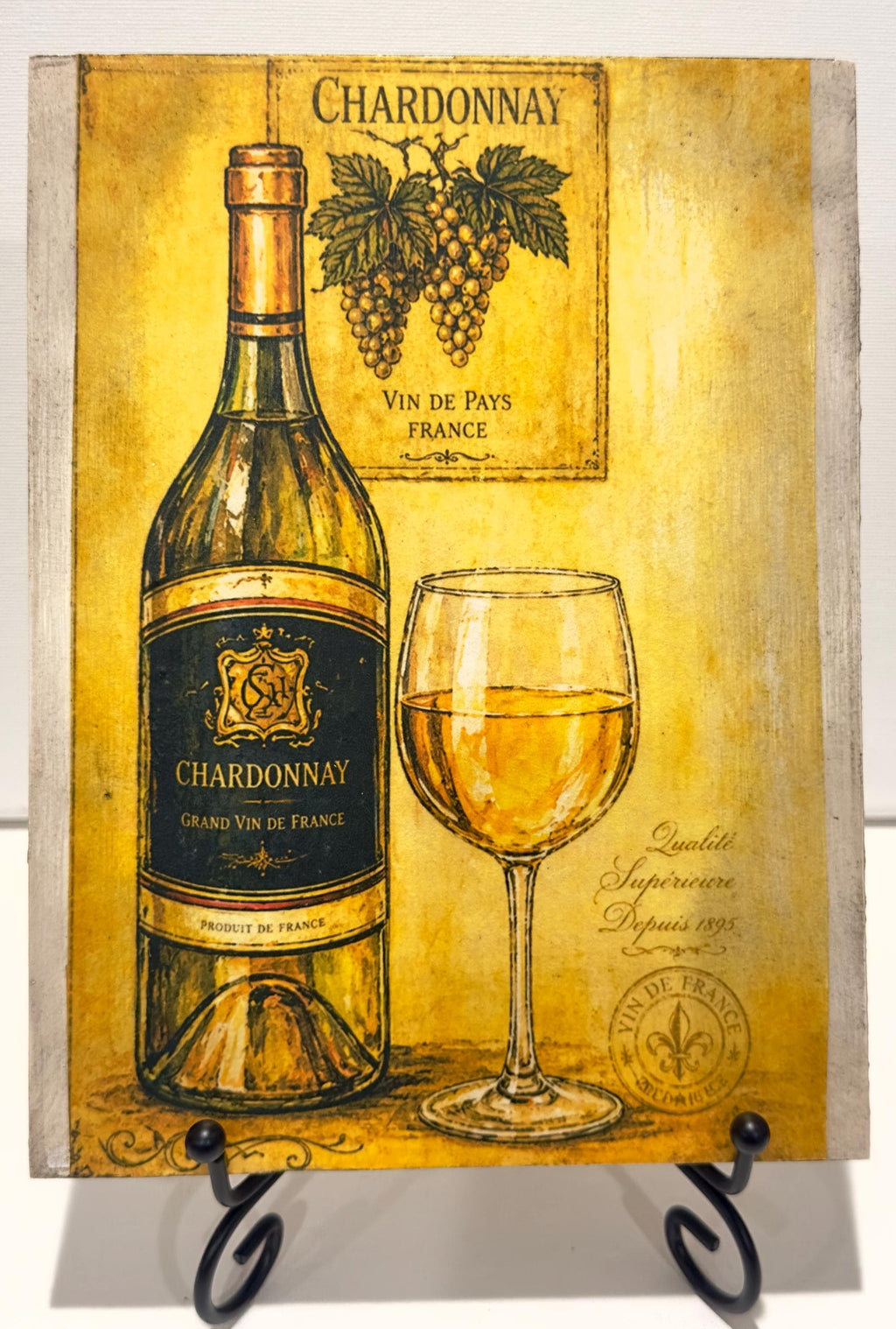 Rustic Wine Wall Art, Merlot & Chardonnay, 6 X 8 Inch Panels by Mikela Lindel Home
