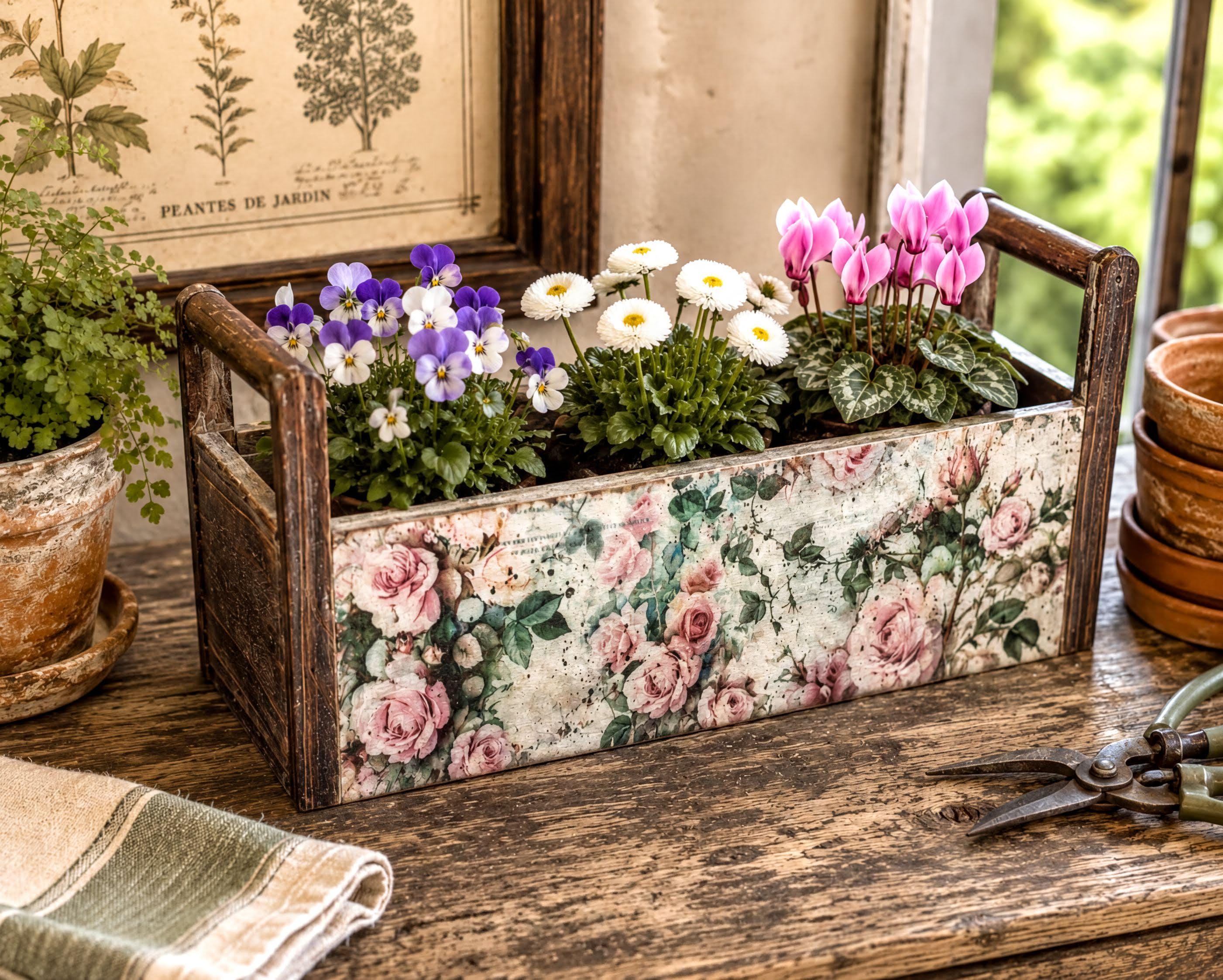 Rose Planter Box: 13.75"x5.5"x6"