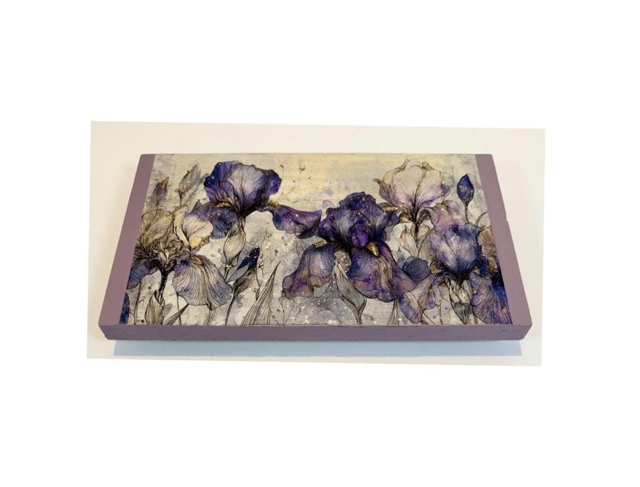 Purple Irises Riser: 12"x7"