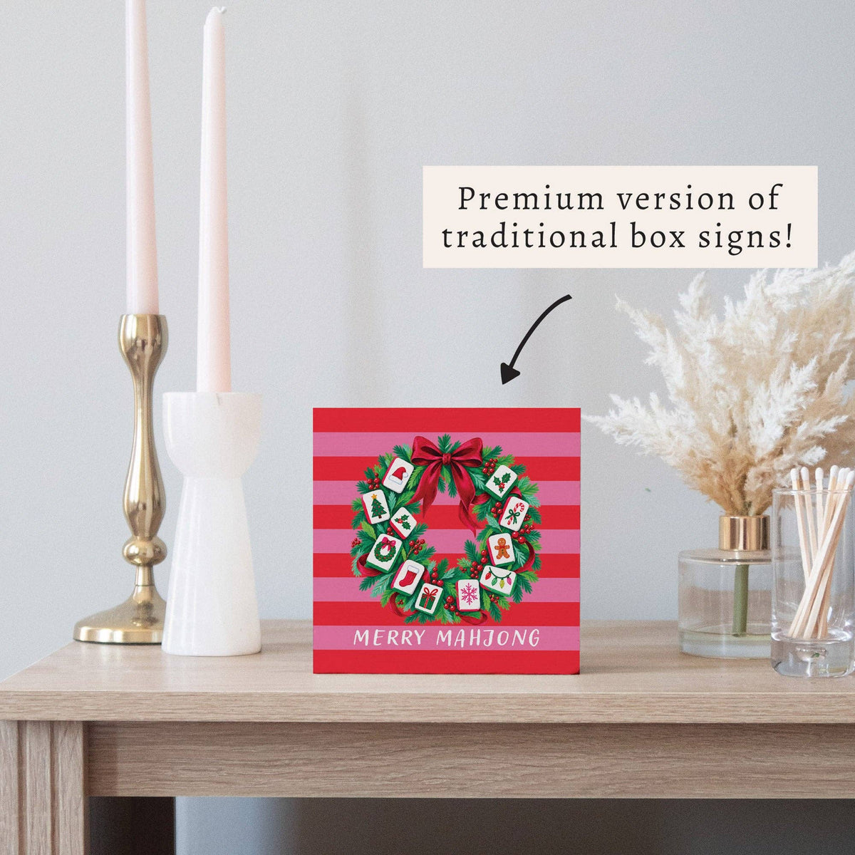 Merry Mahjong Block Sign