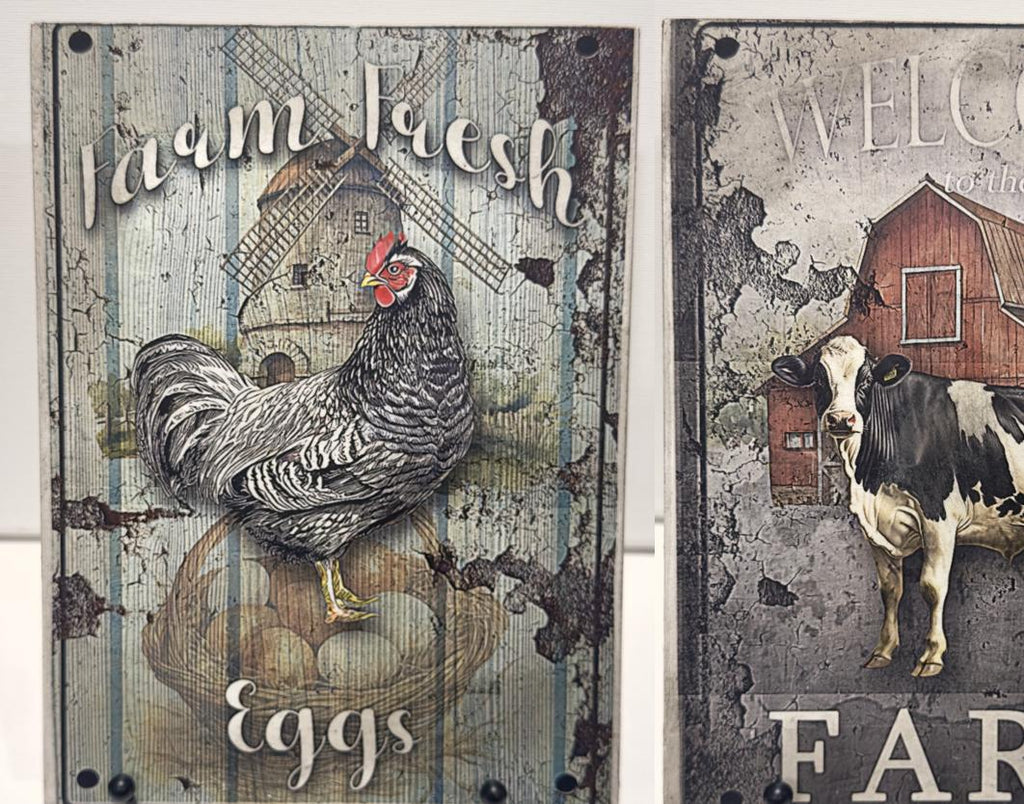 Farm Fresh Eggs & Farm: 6"x8" each