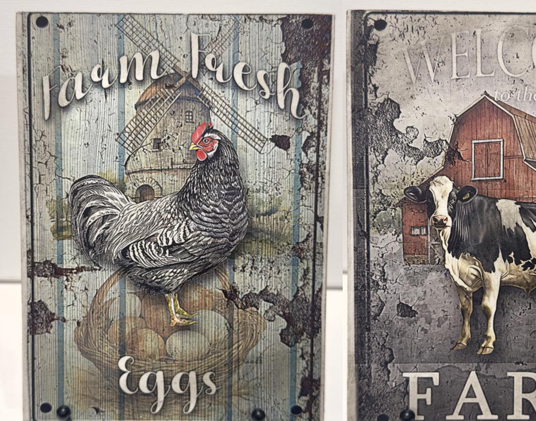 Farm Fresh Eggs & Farm: 6"x8" each