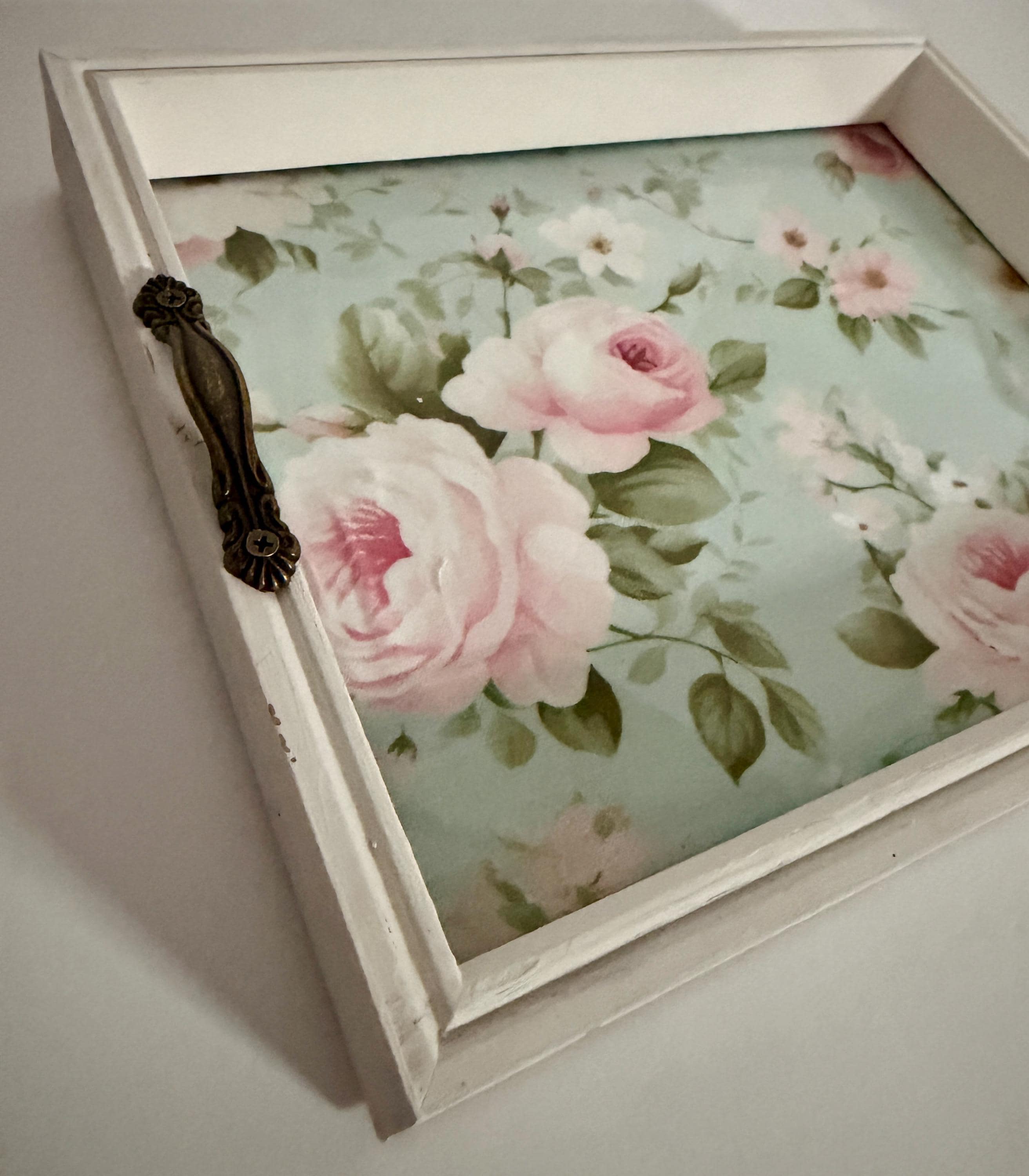 Distressed White Shabby Vanity Tray: 8"x10"