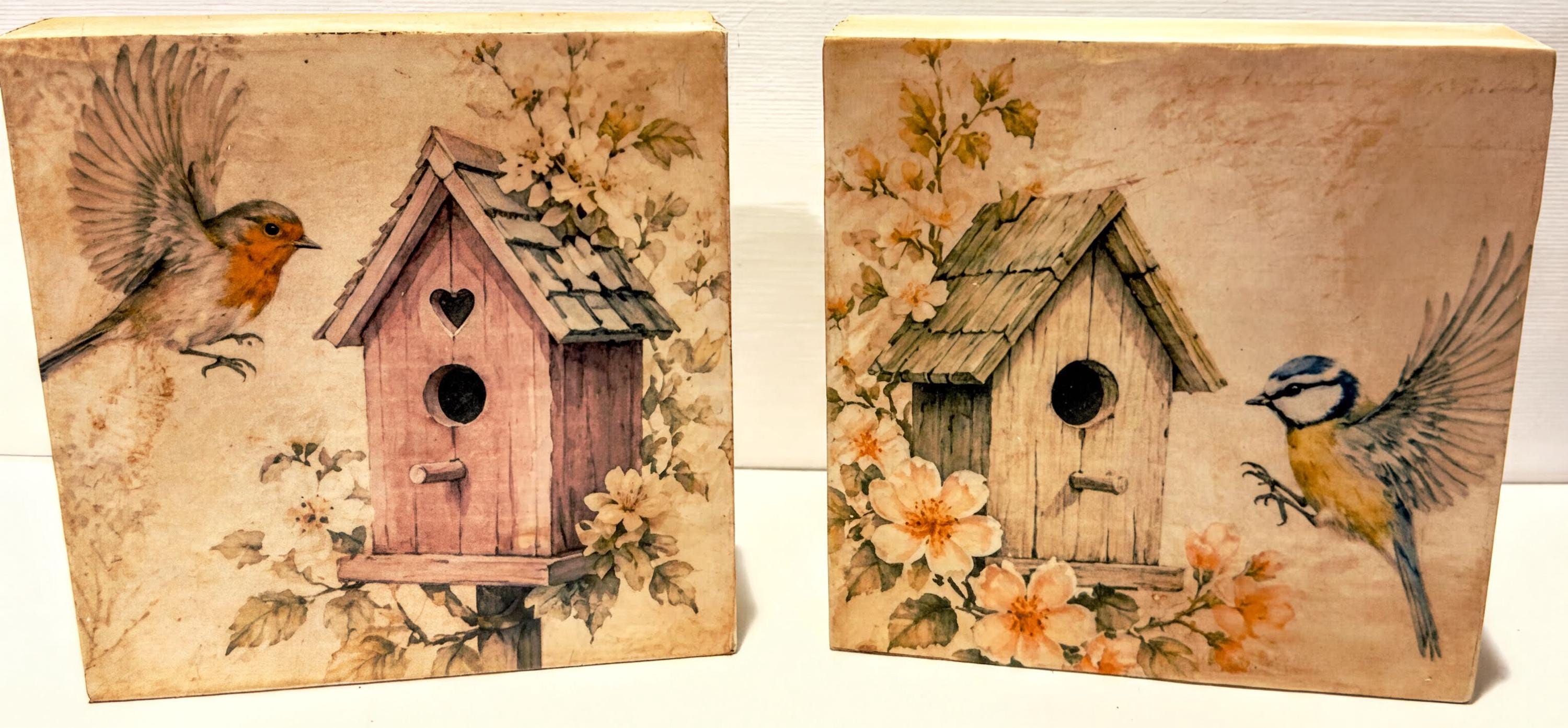 Birdhouse Blocks: 4"x4" each
