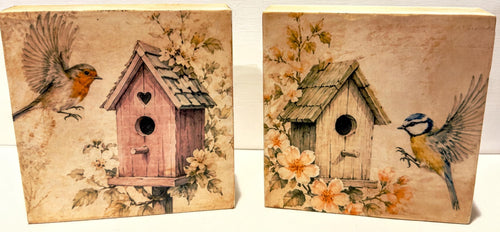 Birdhouse Blocks: 4"x4" each